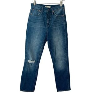 MADEWELL The Perfect Vintage Crop Jeans Straight Leg Medium Wash Blue Size 26
